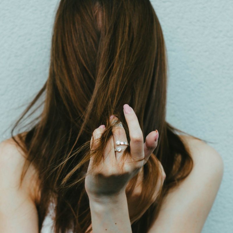 Close-up of healthy, full hair